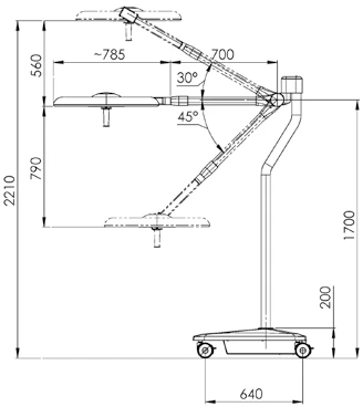 Операционный передвижной светильник Merivaara Q-Flow Mobile фото 4